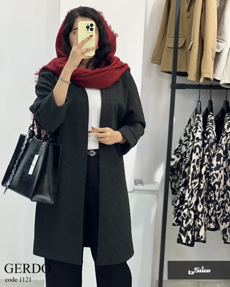 پالتو بلند گردو جنس فوتر گرم بالا کد 1121 - تصویر 7