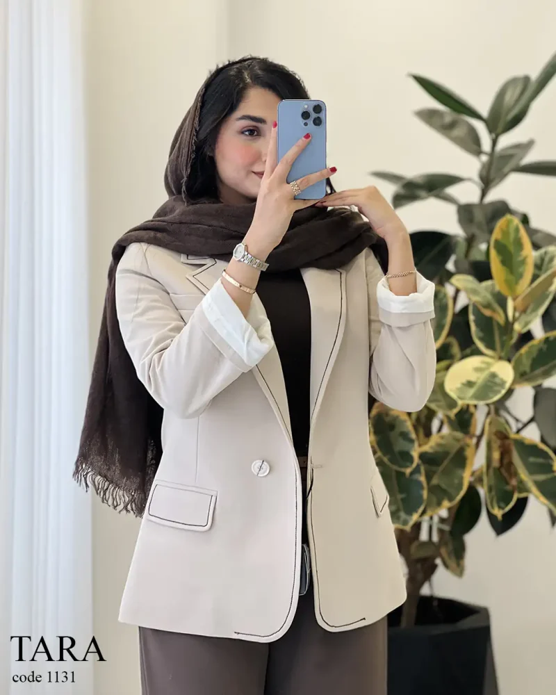 کت مزونی مدل تارا جنس پرادا گرم بالا کد  1131 - تصویر 5