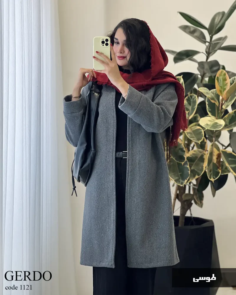 پالتو بلند گردو جنس فوتر گرم بالا کد 1121 - تصویر 9