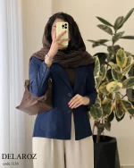 کت پاییزه دلارز جنس مخمل کبریتی کد 1136 - تصویر 10