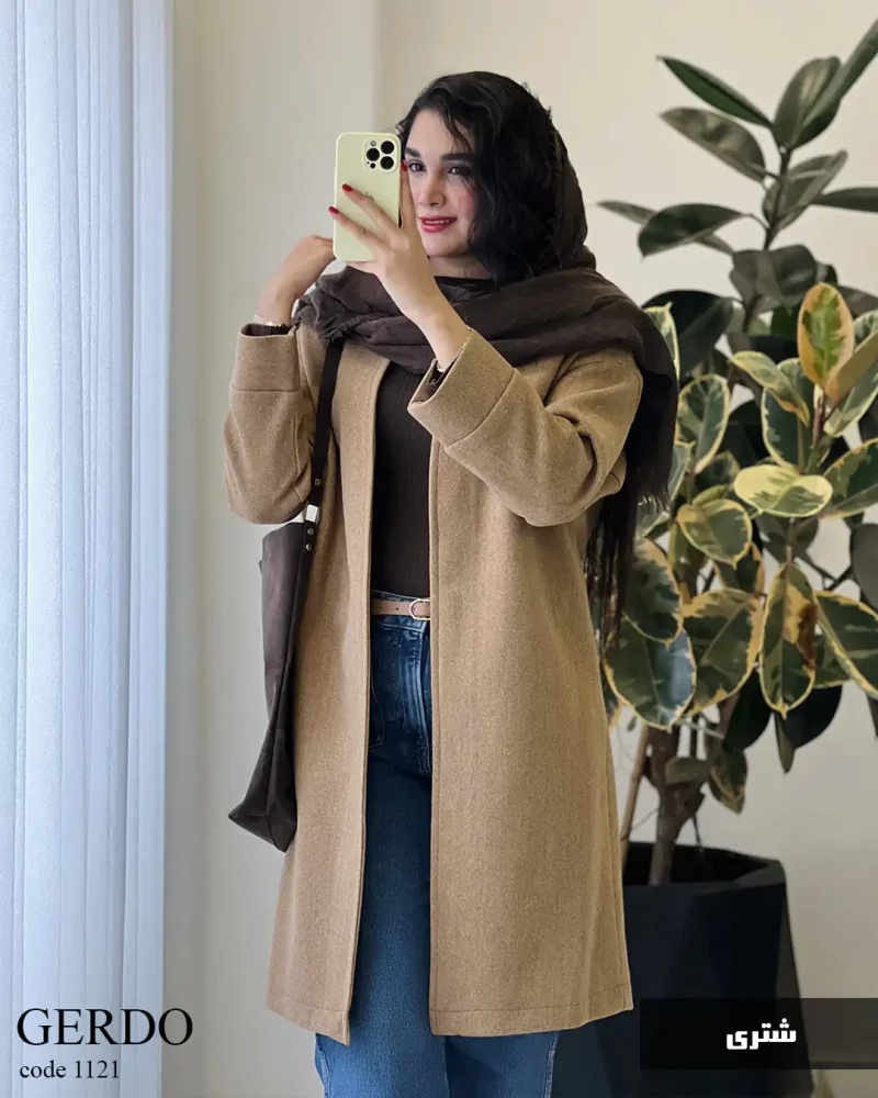 پالتو بلند گردو جنس فوتر گرم بالا کد 1121 - تصویر 3