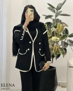 کت پاییزه النا جنس کتان ایشو کد 1119 - تصویر 10