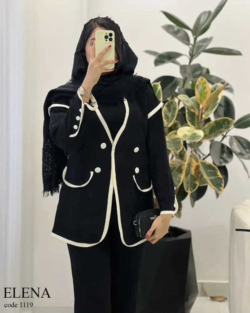 کت پاییزه النا جنس کتان ایشو کد 1119 - تصویر 10