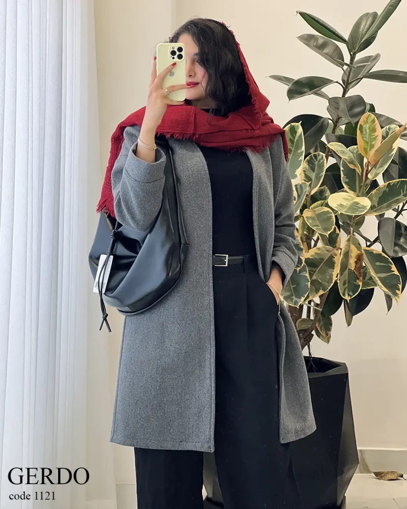 پالتو بلند گردو جنس فوتر گرم بالا کد 1121 - تصویر 4