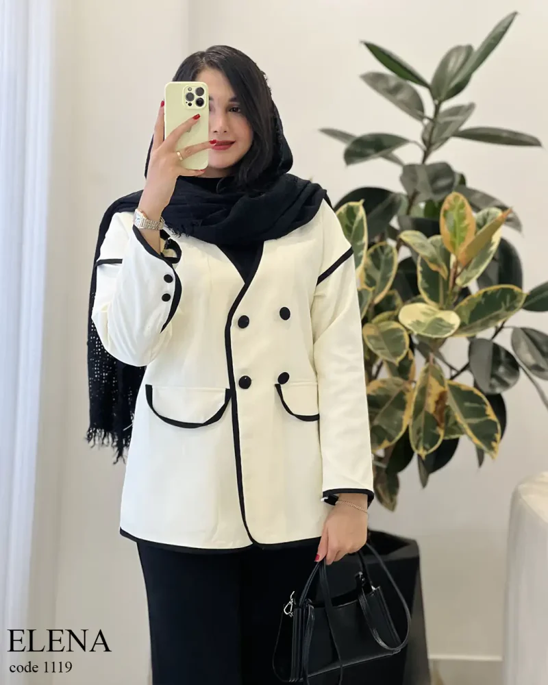 کت پاییزه النا جنس کتان ایشو کد 1119 - تصویر 8