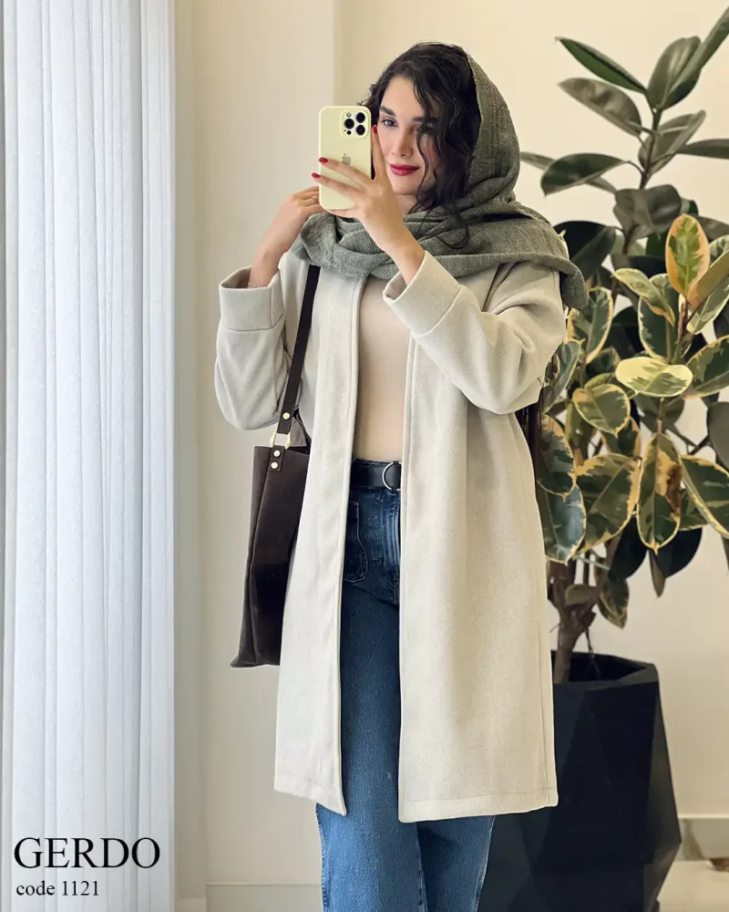 پالتو بلند گردو جنس فوتر گرم بالا کد 1121 - تصویر 2
