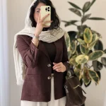 کت پاییزه دلارز جنس مخمل کبریتی کد 1136