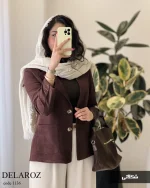 کت پاییزه دلارز جنس مخمل کبریتی کد 1136