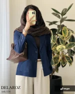 کت پاییزه دلارز جنس مخمل کبریتی کد 1136 - تصویر 2