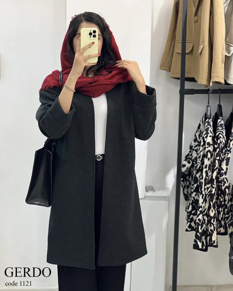 پالتو بلند گردو جنس فوتر گرم بالا کد 1121 - تصویر 5
