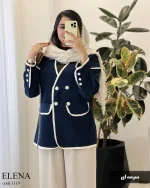 کت پاییزه النا جنس کتان ایشو کد 1119 - تصویر 3