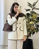 کت پاییزه النا جنس کتان ایشو کد 1119 - تصویر 4