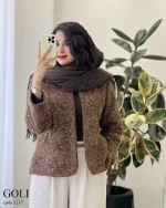 پالتو کتی مدل گلی جنس فوتر موهر ترک کد 1137 - تصویر 2