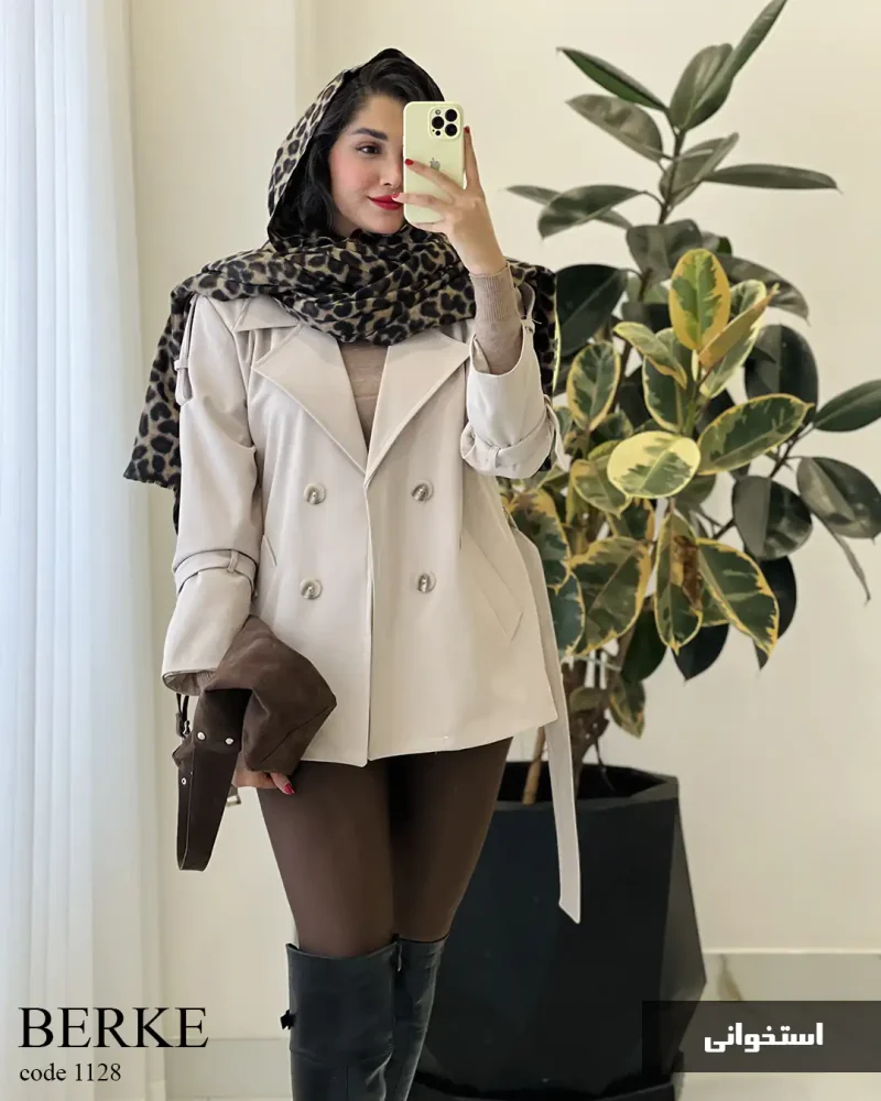 بارونی مدل برکه جنس سانتانا گرم بالا گوشتی کد 1128 - تصویر 6