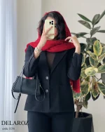 کت پاییزه دلارز جنس مخمل کبریتی کد 1136 - تصویر 5