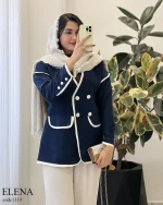 کت پاییزه النا جنس کتان ایشو کد 1119