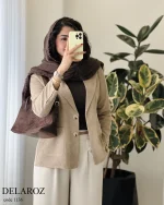 کت پاییزه دلارز جنس مخمل کبریتی کد 1136 - تصویر 8