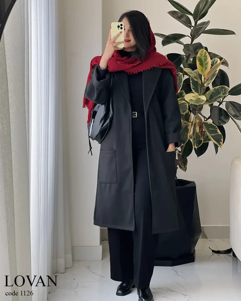 پالتو بلند لاوان جنس فوتر کوبیده شده کد 1126 - تصویر 8