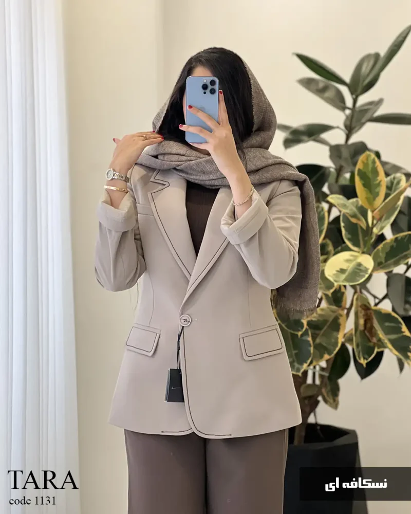 کت مزونی مدل تارا جنس پرادا گرم بالا کد  1131 - تصویر 3