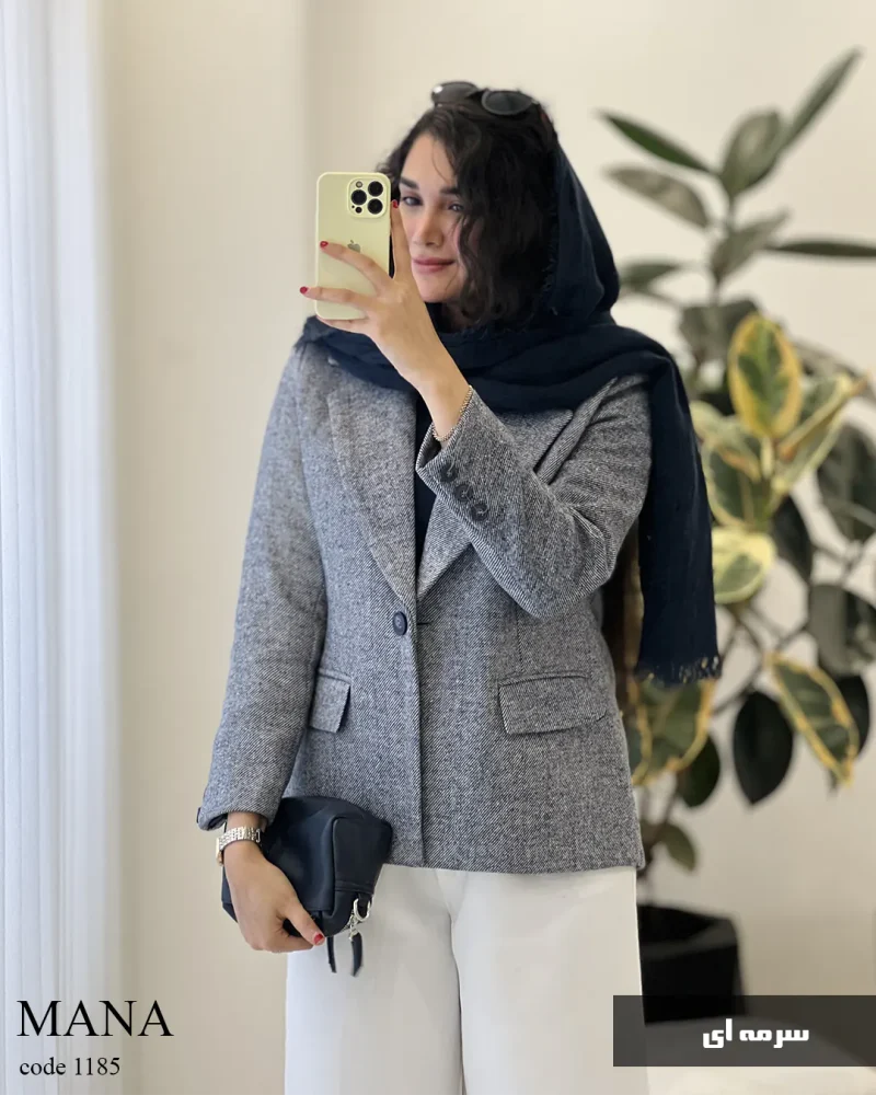 پالتو کتی مانا جنس فوتر کجراه کد 1185 - تصویر 2