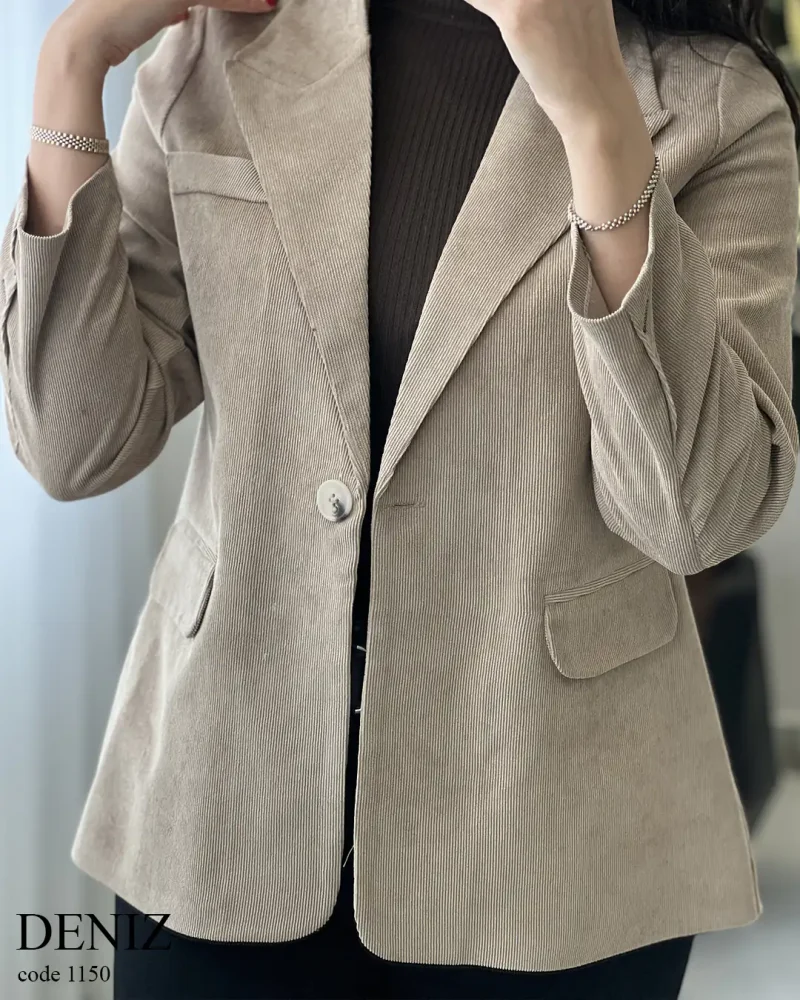 کت مدل دنیز جنس مخمل کبریتی ریز کد 1150 - تصویر 6