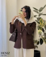 کت مدل دنیز جنس مخمل کبریتی ریز کد 1150 - تصویر 5