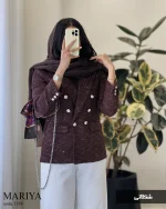 کت مدل ماریا جنس شنل ترک کد 1188 - تصویر 5