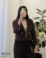 کراپ کت هیلدا جنس شنل ترک کد 1177 - تصویر 3