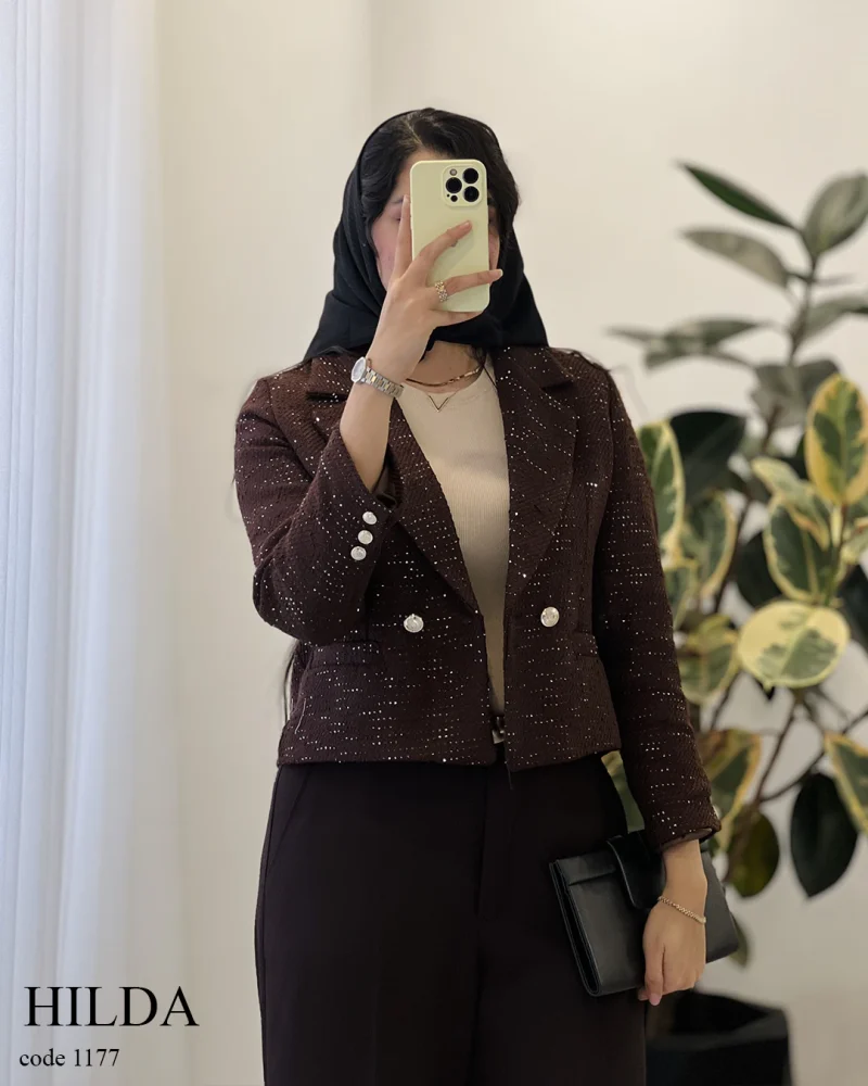 کراپ کت هیلدا جنس شنل ترک کد 1177 - تصویر 3