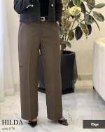 شلوار نیم بگ جنس کرپ مورگان کد 1178 - تصویر 6