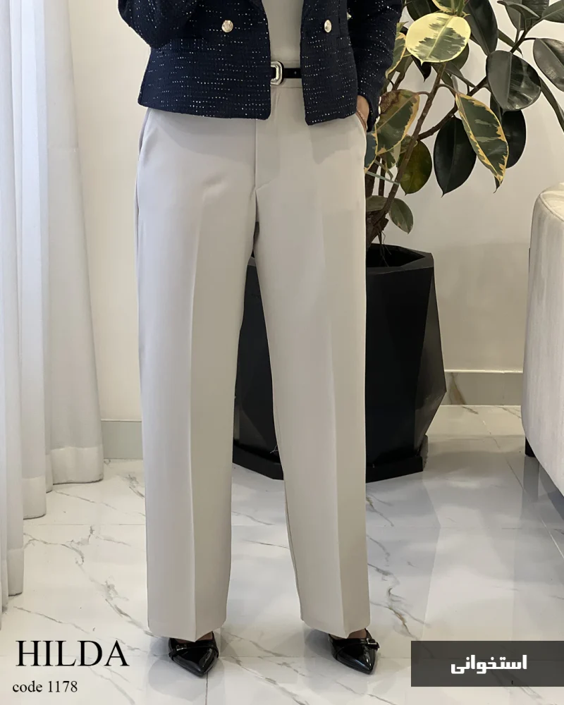 شلوار نیم بگ جنس کرپ مورگان کد 1178 - تصویر 3