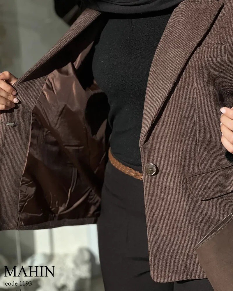 کت مدل مهین جنس مخمل لمزور کبریتی ترک کد 1193 - تصویر 9