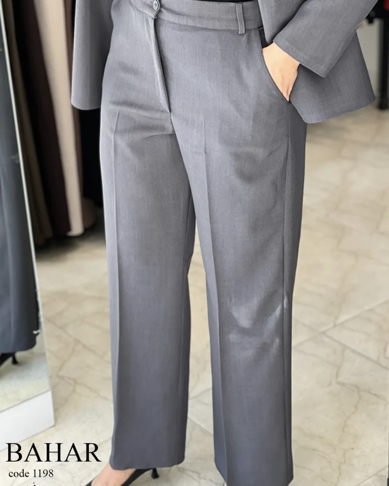 کت و شلوار مدل بهار جنس کرپ بزایاق ترک کد 1198 - تصویر 14