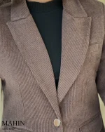 کت مدل مهین جنس مخمل لمزور کبریتی ترک کد 1193 - تصویر 10