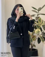 کت مدل مهین جنس مخمل لمزور کبریتی ترک کد 1193 - تصویر 6