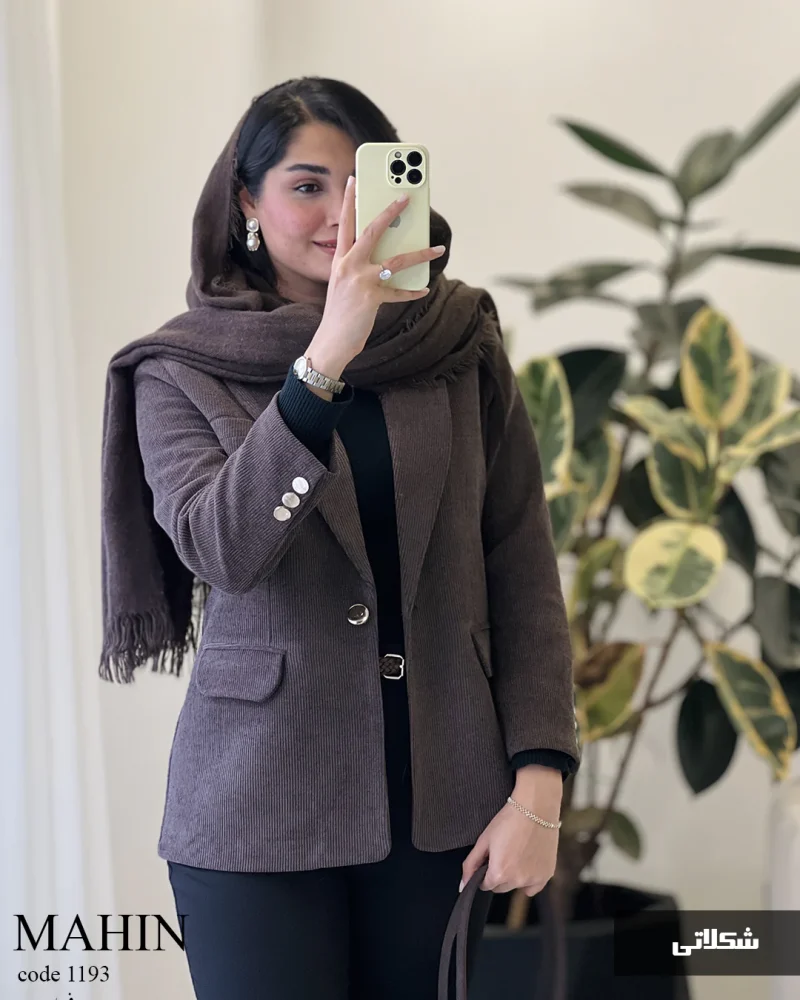 کت مدل مهین جنس مخمل لمزور کبریتی ترک کد 1193 - تصویر 4
