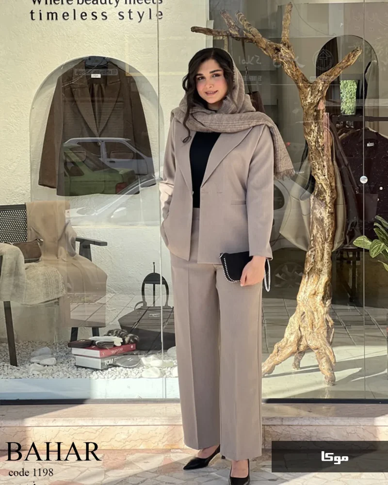 کت و شلوار مدل بهار جنس کرپ بزایاق ترک کد 1198 - تصویر 9