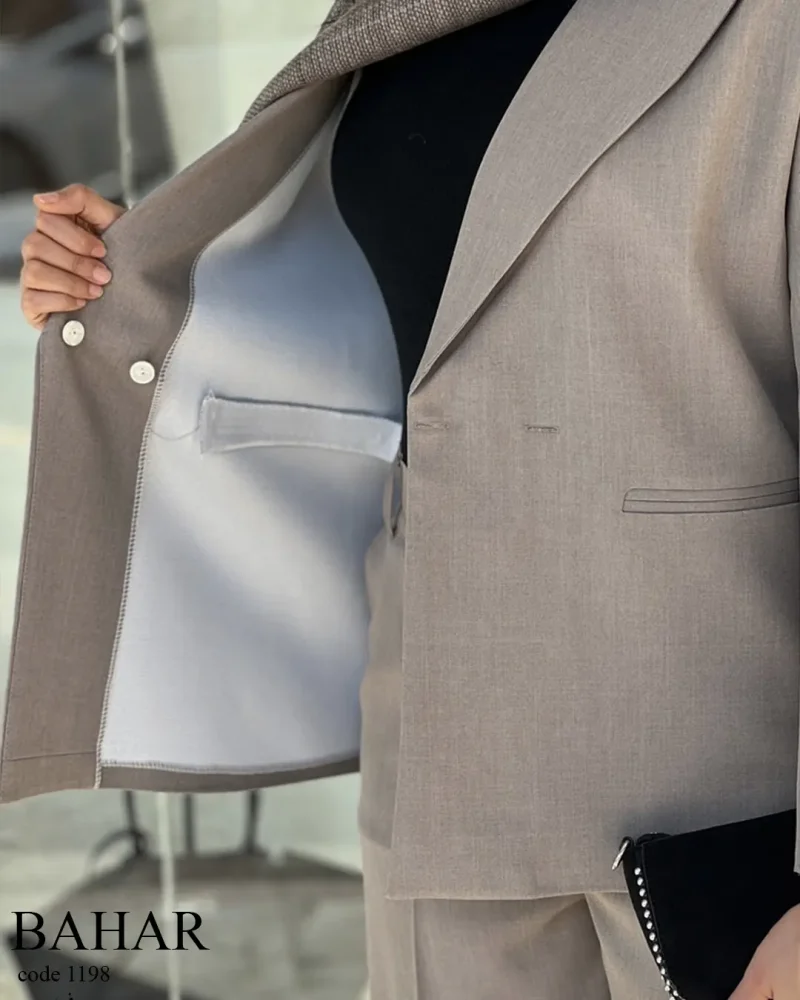 کت و شلوار مدل بهار جنس کرپ بزایاق ترک کد 1198 - تصویر 10
