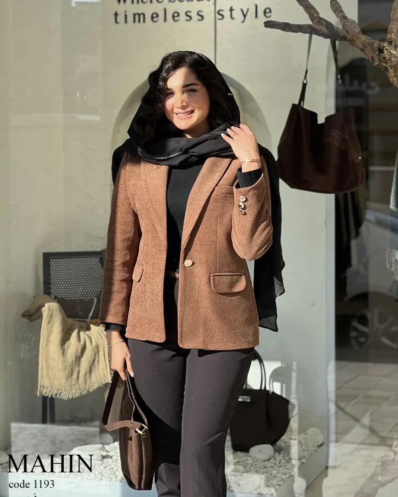 کت مدل مهین جنس مخمل لمزور کبریتی ترک کد 1193 - تصویر 5
