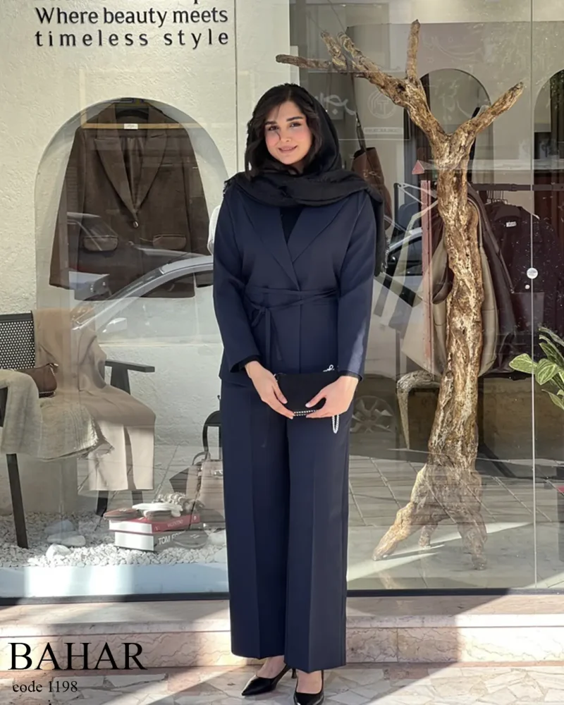 کت و شلوار مدل بهار جنس کرپ بزایاق ترک کد 1198 - تصویر 7