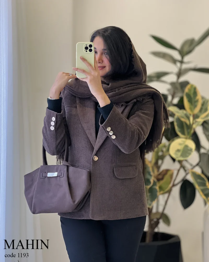کت مدل مهین جنس مخمل لمزور کبریتی ترک کد 1193 - تصویر 8