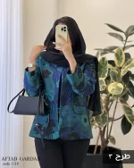 کت مدل آفتاب گردان جنس ژاکار ایتالیایی کد 1218 - تصویر 4