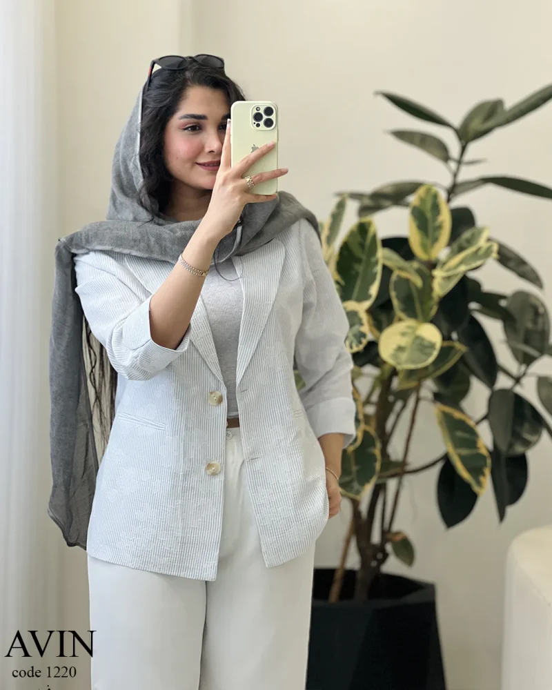 کت مدل آوین جنس لینن زارا کد 1220 - تصویر 2