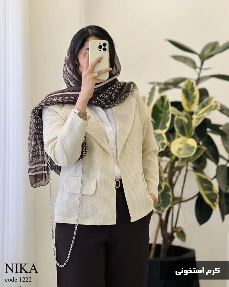 مدل نیکا جنس لینن ژاکارد حصیری کد 1222 - تصویر 3