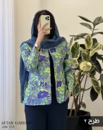کت مدل آفتاب گردان جنس ژاکار ایتالیایی کد 1218 - تصویر 8
