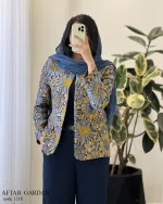 کت مدل آفتاب گردان جنس ژاکار ایتالیایی کد 1218 - تصویر 2