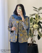کت مدل آفتاب گردان جنس ژاکار ایتالیایی کد 1218 - تصویر 6