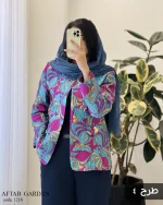 کت مدل آفتاب گردان جنس ژاکار ایتالیایی کد 1218 - تصویر 5