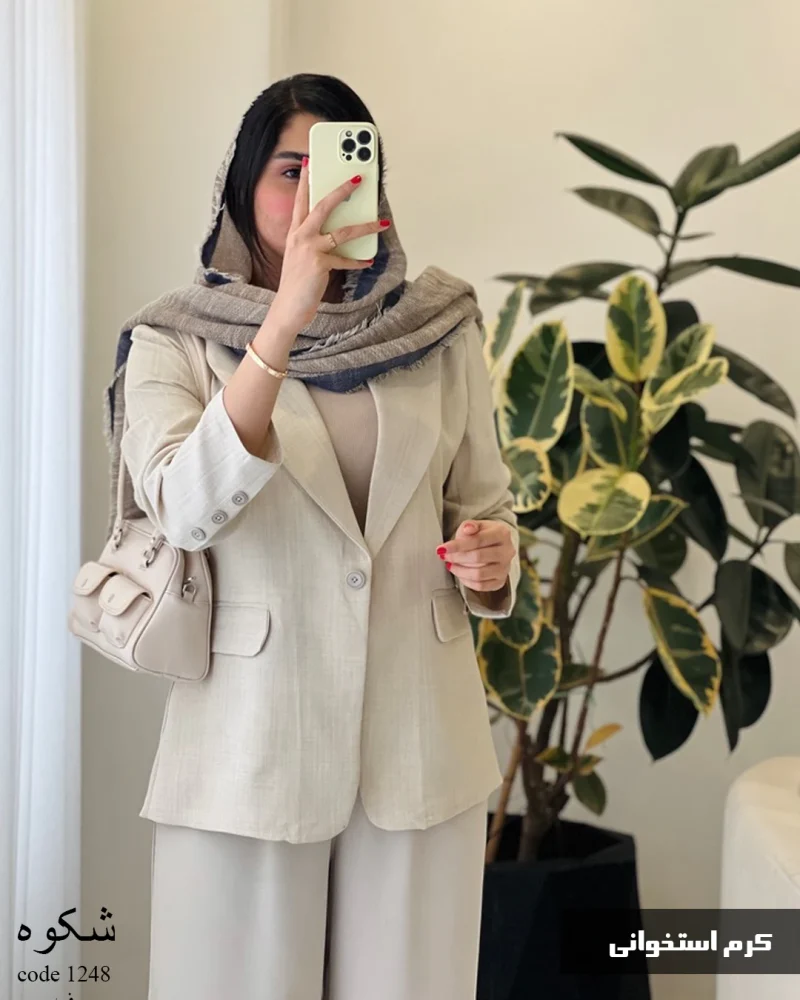 کت شکوه جنس لینن شانتون کد 1248 - تصویر 5