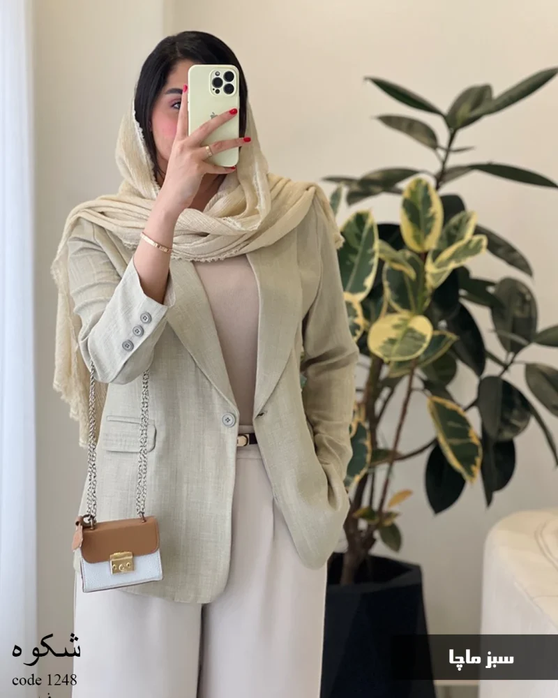 کت شکوه جنس لینن شانتون کد 1248 - تصویر 9
